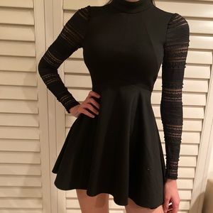 BCBG Elegant Long Sleeve Black Dress